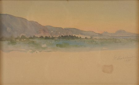 Stefan Bakalowicz (1857 - 1947) Paesaggio 1885 acquarello su carta 15 x 24...