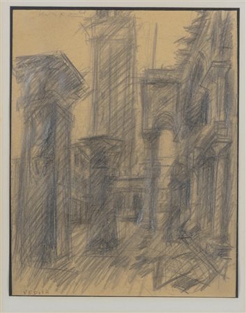 Emilio Vedova (1919 - 2006) San Marco a Venezia 1940 pastello su carta 22 x...