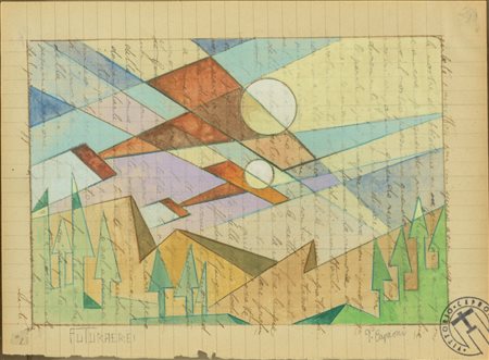 Vittorio Caproni (XX secolo - ) Futuraerei disegno su carta quadrettata 20 x...