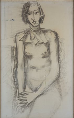 Orfeo Tamburi (1910 - 1994) Ritratto di Iride con bavero 1933 - 1934 Pastello...