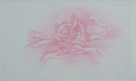 Fabrizio Clerici (1913 - 1993) Figure pastello su carta 20,5 x 34 cm. Firmato...