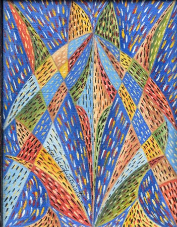 Agibecifuturista (1898 - 1991) Geometrie Futuriste tecnica mista su tela di...