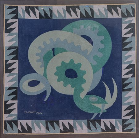 Fortunato Depero (1892 - 1960) Serpente (Pitonessa) 1925/1926 tarsia di...