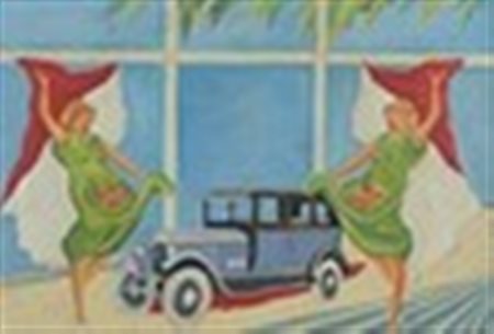 Mino Marmilla (1906 - 1978) Festa italiana dell'auto "La Balilla" olio su...