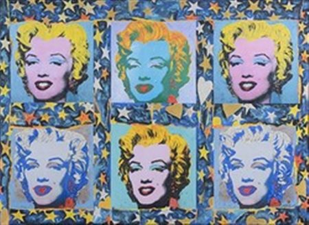 Rotere6 (1953 - ) Marilyn Mille Stelle acrilico, collage e tecnica mista su...