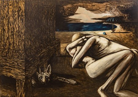 Sergio Vacchi (1925 - 2016) Terra dell'abraccio 1969 Olio su tela 146 x 206...