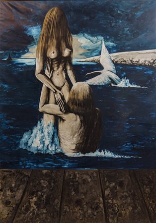 Sergio Vacchi (1925 - 2016) Annunciazione al pianeta 1970 olio su tela 210 x...