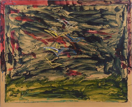 Mario Schifano (1934 - 1998) Senza titolo 1982 smalto e acrilico su carta...