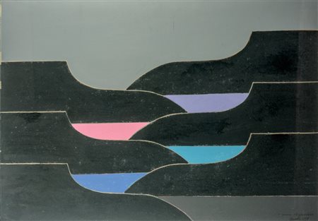 Renato Mambor (1936 - 2014) Paesaggio più profondo 1991 olio e acrilico su...