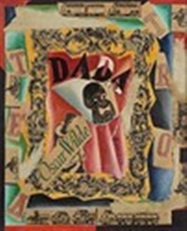 K. Kingsely (XX secolo - ) Dada - Oscar Wilde dipinto e collage con inserti...