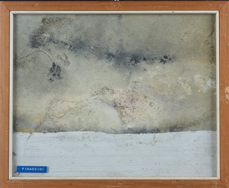 Osvaldo Piraccini (1931 - ) Composizione astratta 1969 tecnica mista su tela...