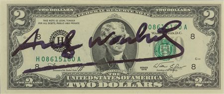 Andy Warhol (1928 - 1987) 2 dollars (Thomas Jefferson) 1976 banconota e...