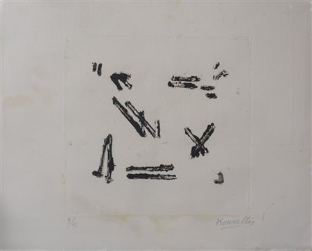 Jannis Kounellis (1936 - 2017) Senza titolo incisione su carta 25 x 26 cm....