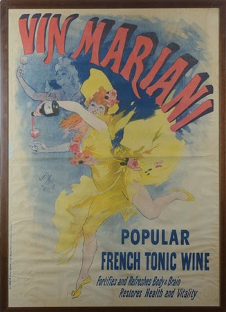 Jules Chéret (1836 - 1932) Vin Mariani 121 x 86 cm. Affisso litografico...