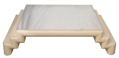 Tavolo da salotto Italia anni '70 41 x 163 x 105 cm. in lacca bianca con...