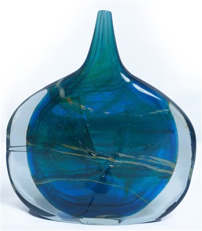 Michael Harris (1933 - 1994) Vaso Fish - Mdina Glass Malta vetro 27 x 23 x 3...