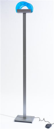 Renato Toso (1940 - ) Piantana mod. "Alba" 1980 e succ. acciaio e vetro di...