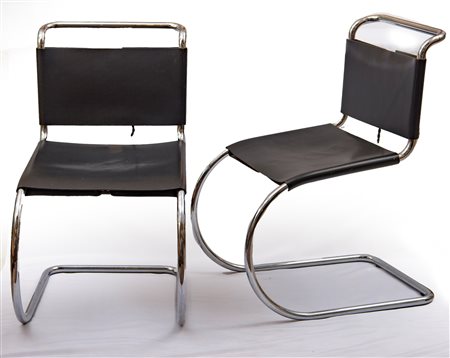Ludwig Mies van der Rohe (1886 - 1969) 6 Sedie MR10 seconda metà del XX...