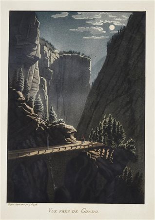 VUE DE LA GALERIE DES GLACIERS, epoca inizi del XX secolo cromolitografia, cm...