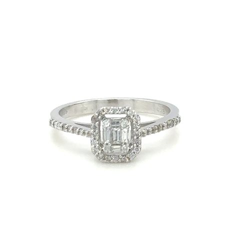 ANELLO IN ORO BIANCO - 2.60 GR CON DIAMANTI - DH-R1020