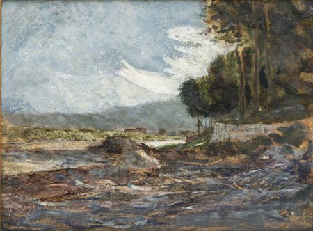 ANTONIO FONTANESI<BR>Reggio Emilia 1818 - 1882 Torino<BR>"Paesaggio"