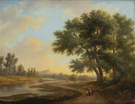 RIGHINI GIUSEPPE LEONE (attribuito a)<BR>Torino 1820 - 1884 Belem (Brasile)<BR>"Paesaggio" 1862