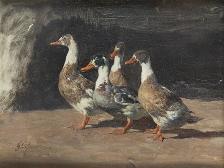 GIOVANNI BATTISTA QUADRONE<BR>Mondovì (CN) 1844 - 1898 Torino<BR>"Papere" 1891