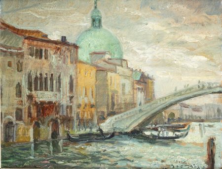 GIULIO BOETTO<BR>Torino 1894 - 1967<BR>"Paesaggio lagunare" 1948