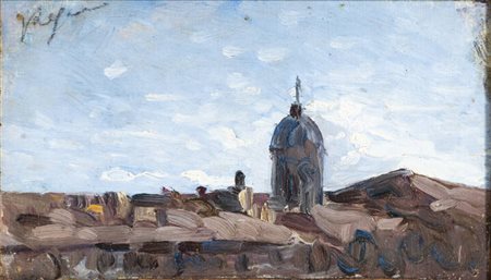 ENRICO REYCEND<BR>Torino 1855 - 1928<BR>"Tetti di Torino"