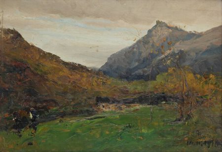 GIUSEPPE AUGUSTO LEVIS<BR>Chiomonte (TO) 1873 - 1926 Racconigi (CN)<BR>"La Sacra di San Michele" 16-11-1915