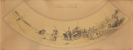 EUGENE ALEXIS GIRARDET<BR>Parigi 1853 - 1907<BR>"Studio per ventaglio"