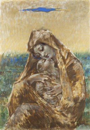 LUIGI CONCONI<BR>Milano 1852 - 1917<BR>"Maternità"