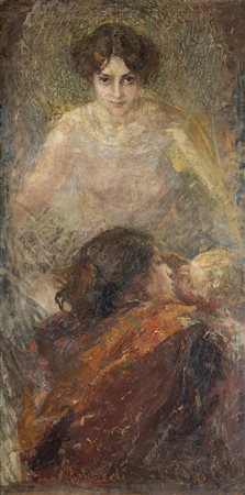 ATTILIO ANDREOLI<BR>Milano 1877-1950<BR>"Scena di famiglia"