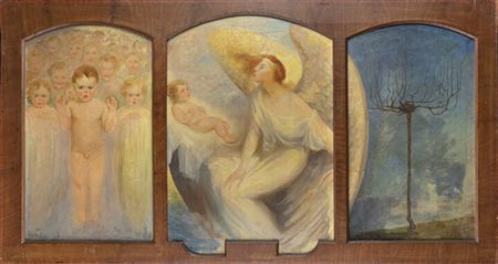 MARIO MICHELETTI<BR>Balzola Monferrato (AL) 1892 - 1975 Torino<BR>"Trittico degli Innocenti" 1914