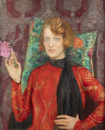 CESARE FERRO<BR>Torino 1880 - 1934<BR>"Il Fiore Rosa" anni '20 del XIX sec