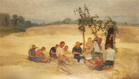 GIULIO BOETTO<BR>Torino 1894 - 1967<BR>"La sosta" 1942