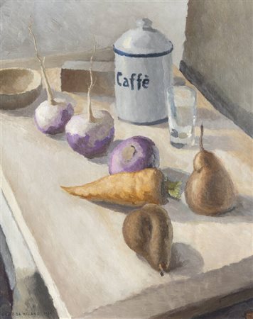 GIULIO DA MILANO<BR>Nizza (Francia) 1895 - 1990 Torino<BR>"Natura morta con rape" 1929