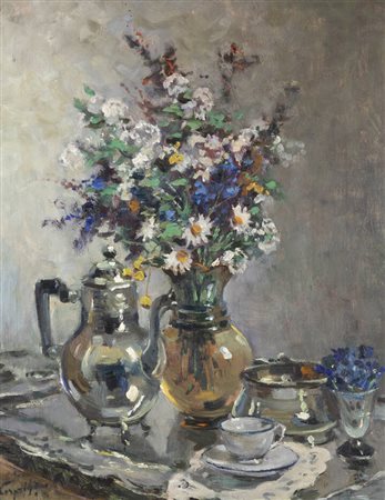IVAN KARPOFF<BR>Novocherkassk (Russia) 1898 - 1970 Milano<BR>"Vaso di fiori" 1955