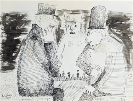 FRANZ BORGHESE<BR>Roma 1941 - 2005<BR>"Senza titolo" 1973