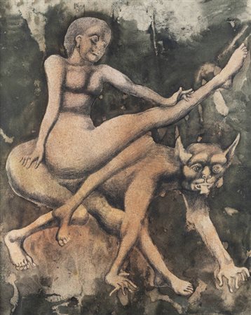 JAN LEBENSTEIN<BR>Brest (Bielorussia) 1930 - 1999 Cracovia (Polonia)<BR>"Au Galope" 1969