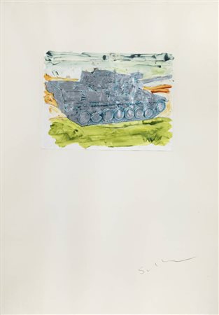 MARIO SCHIFANO<BR>Homs (Libia) 1934 - 1998 Roma<BR>"Carro armato" 1979-80