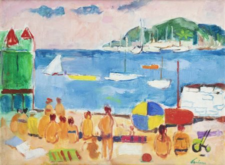 ENRICO PAULUCCI<BR>Genova 1901 - 1999 Torino<BR>"Spiaggia" 1982
