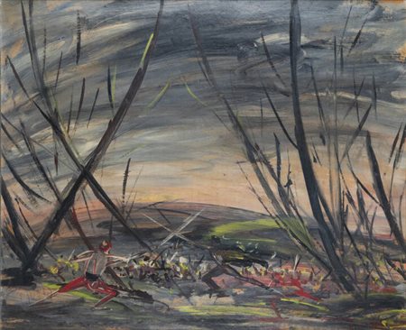 LUIGI SPAZZAPAN<BR>Gradisca d'Isonzo (GO) 1889 - 1958 Torino<BR>"Battaglia terrestre"