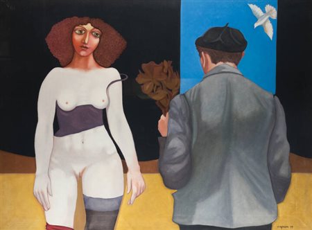 GIUSEPPE VIGNANI<BR>Algeri (Algeria) 1932<BR>"Omaggio floreale" 1979