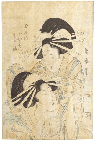 Kitagawa Tsukimaro, fino al 1804 detto Kikumaro (1794 - 1836)
Due bejiin di Tamaya, 1810 ca.