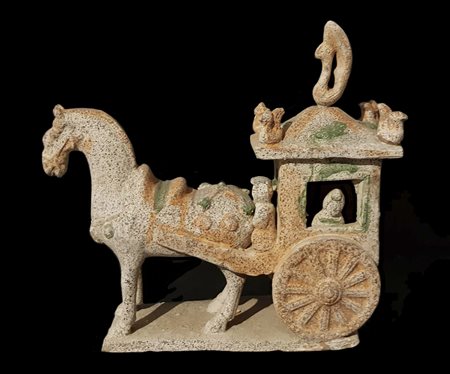 Cina
Carro trainato da cavallo con figura