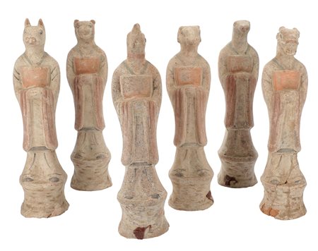 Cina
Statuetta raffiguranti sei segni in stile Tang