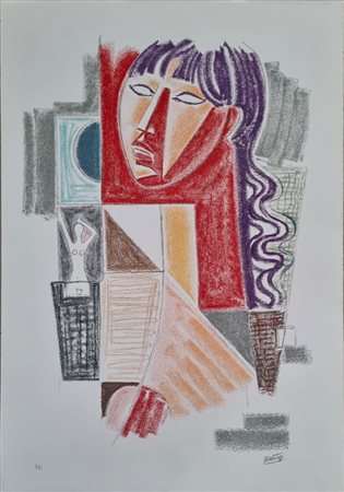 TOZZI MARIO Fossombrone 1895 - Francia 1979 "Composizione con figura"