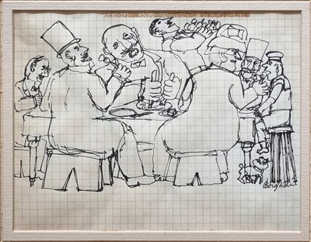 BORGHESE FRANZ Roma 1941 - 2005 "Il banchetto"