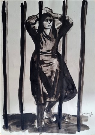 COMENSOLI MARIO Lugano 1922 - Zurigo 1993 "Contadina alla sbarra"